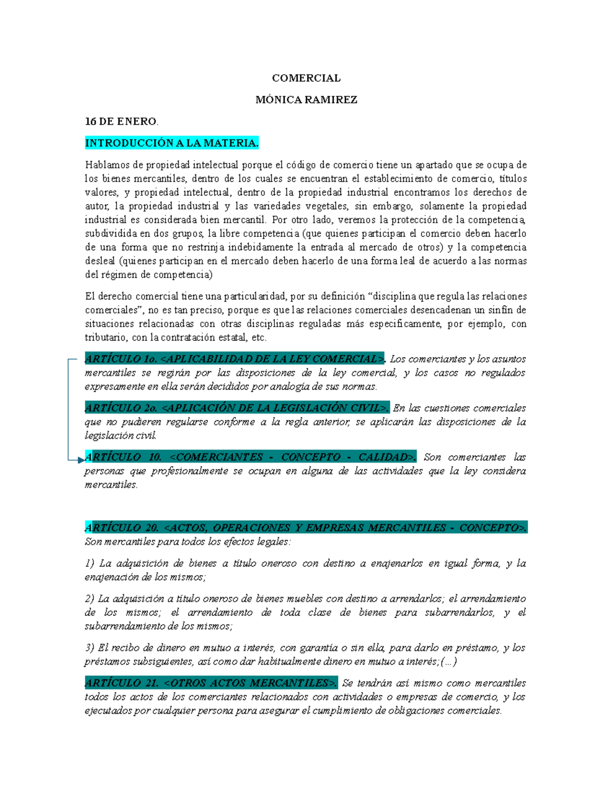 Cuaderno Comercial: Introducción y Principios del Derecho Mercantil - Document Preview