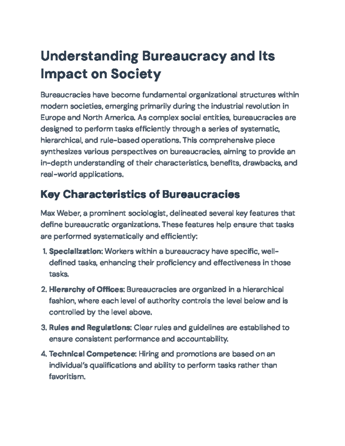 Understanding Bureaucracy: Characteristics, Benefits, and Drawbacks ...