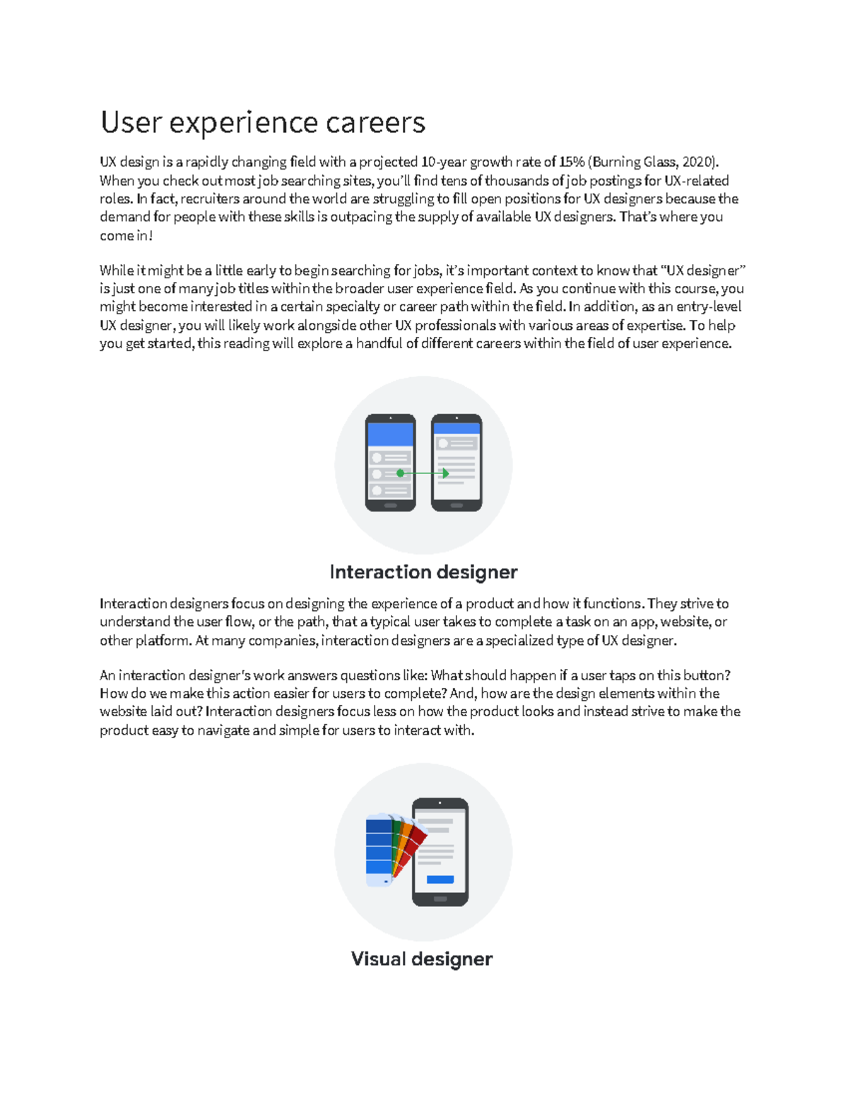 M-1-02: Exploring Careers in User Experience Design - Studocu