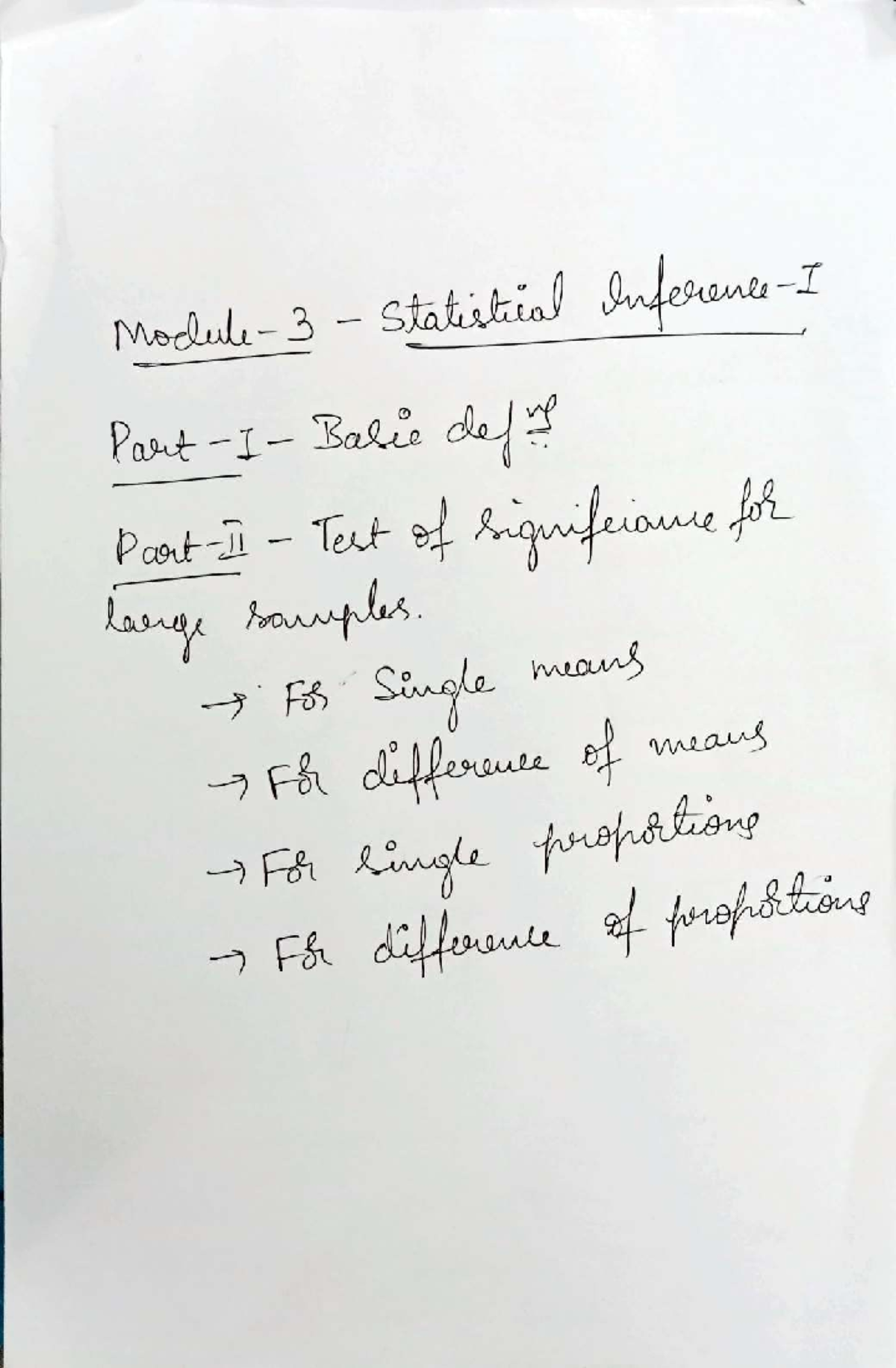 Statistical Inference and Hypothesis Testing: MOD3 PART 1,2 SEM3 Notes ...