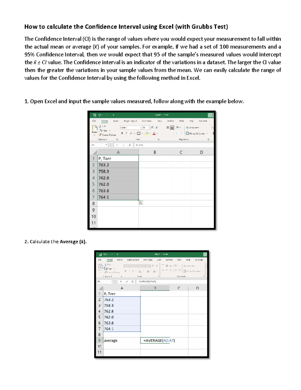 Calculating Confidence Interval in Excel: A Step-by-Step Guide - Studocu