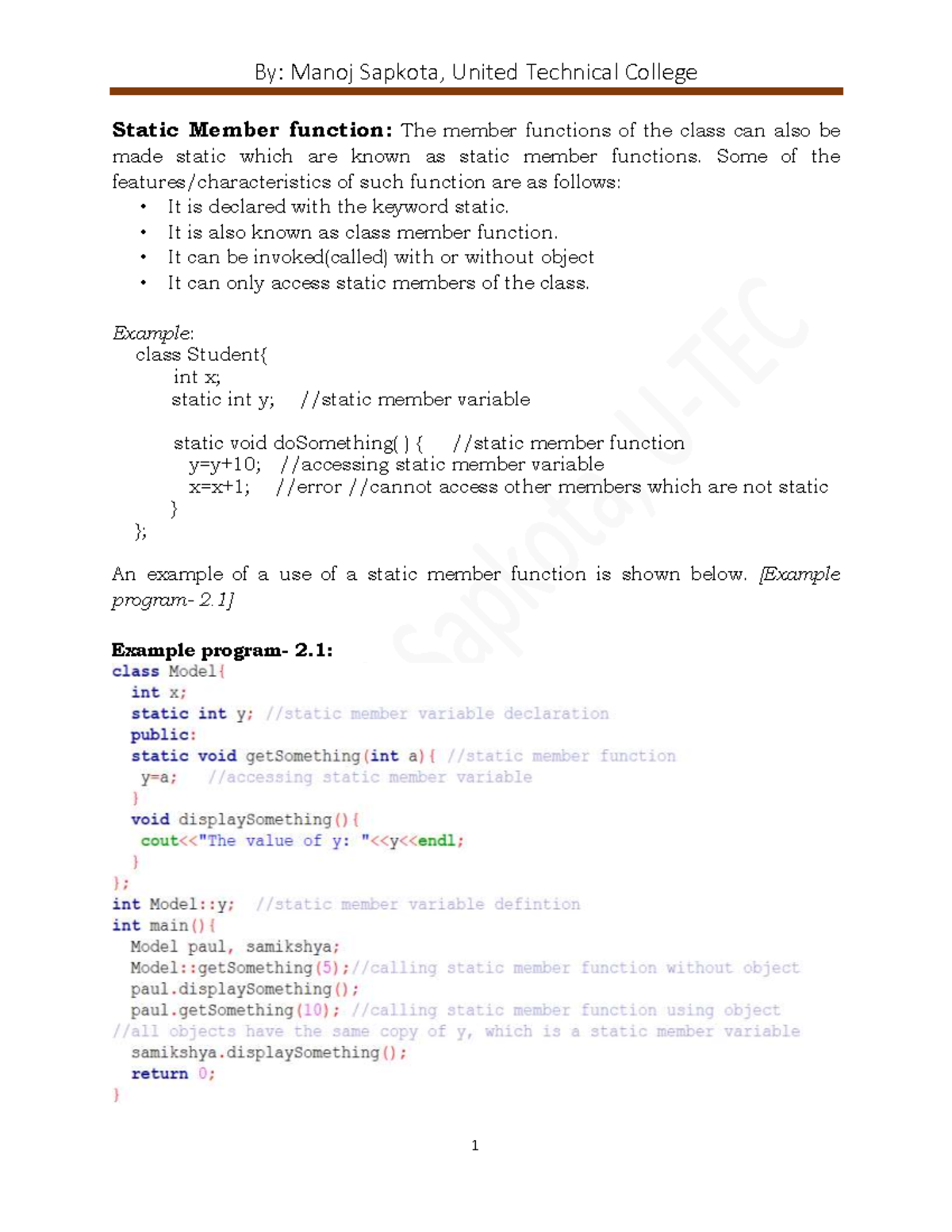 OOP in C++: Static Functions, Friend Functions & Inheritance Concepts ...