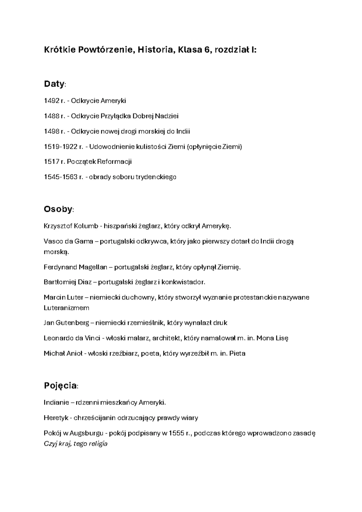 Sprawdzian Z Historii Kl 6 My I Historia www.studocu.com