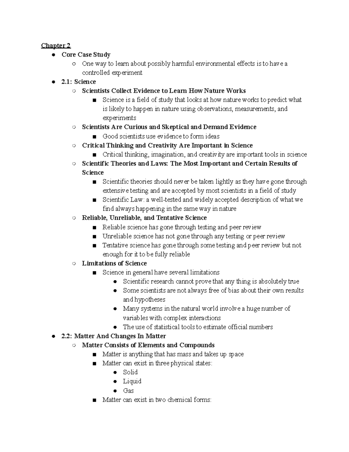 Chapter 2 Notes: AP Environmental Science - Science & Matter Concepts ...