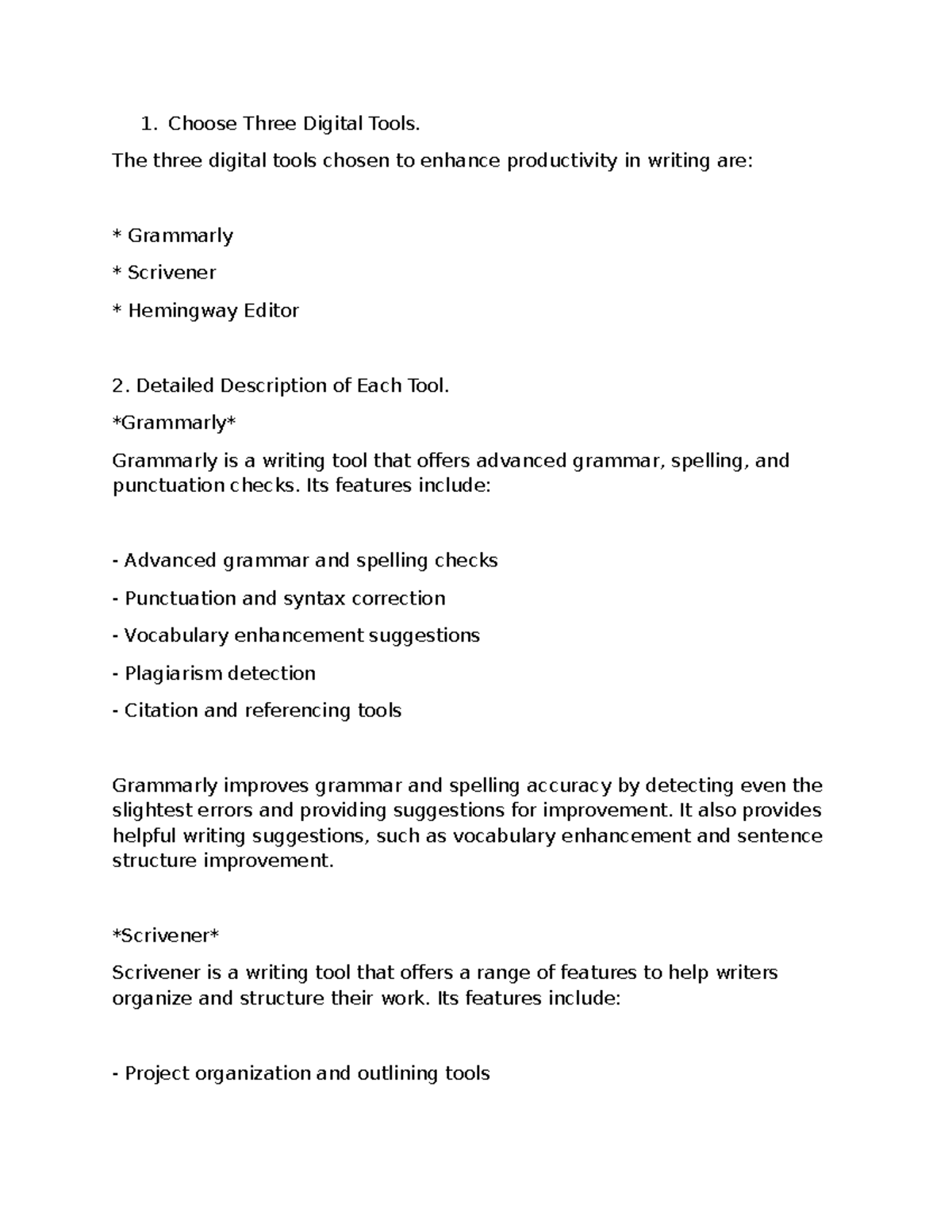 Digital Writing Tools Analysis: ENGL 1102-01 Assignment Activity Unit 3 ...