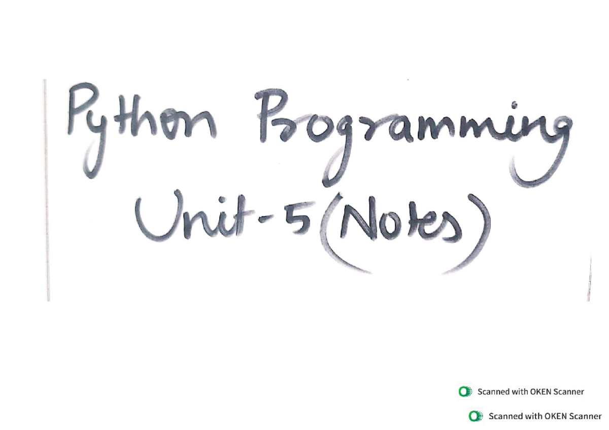 Py5 - Python Module Creation and Data Handling Notes - Studocu