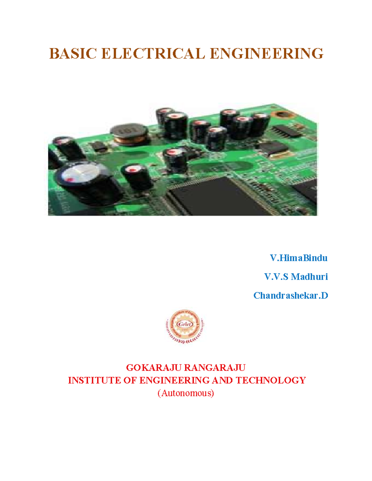 Basic Electrical Engineering (BEE) Lecture Notes - GR14 - Studocu