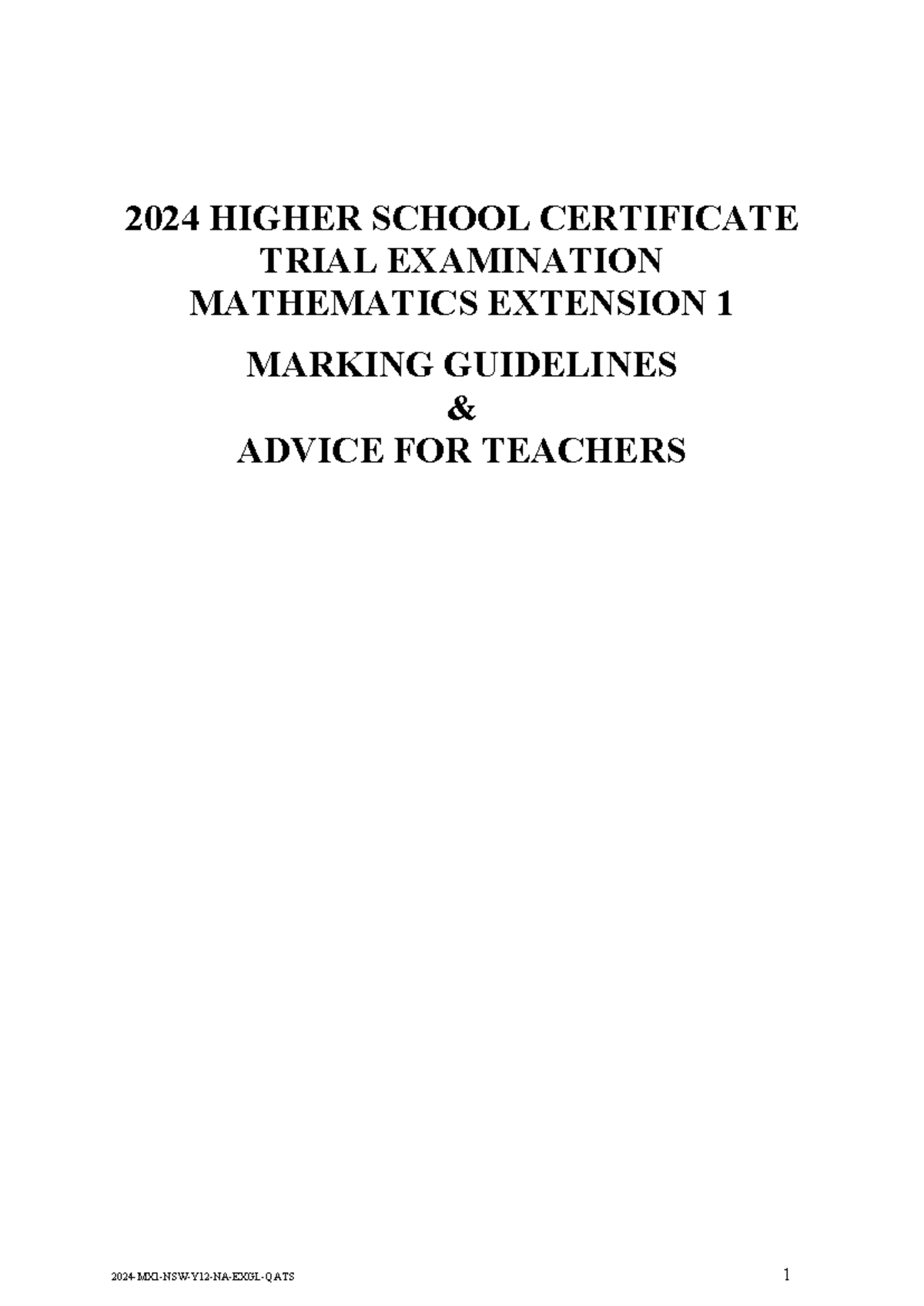 2024 HSC Trial Exam Mathematics Extension 1 Solutions Guide - Studocu