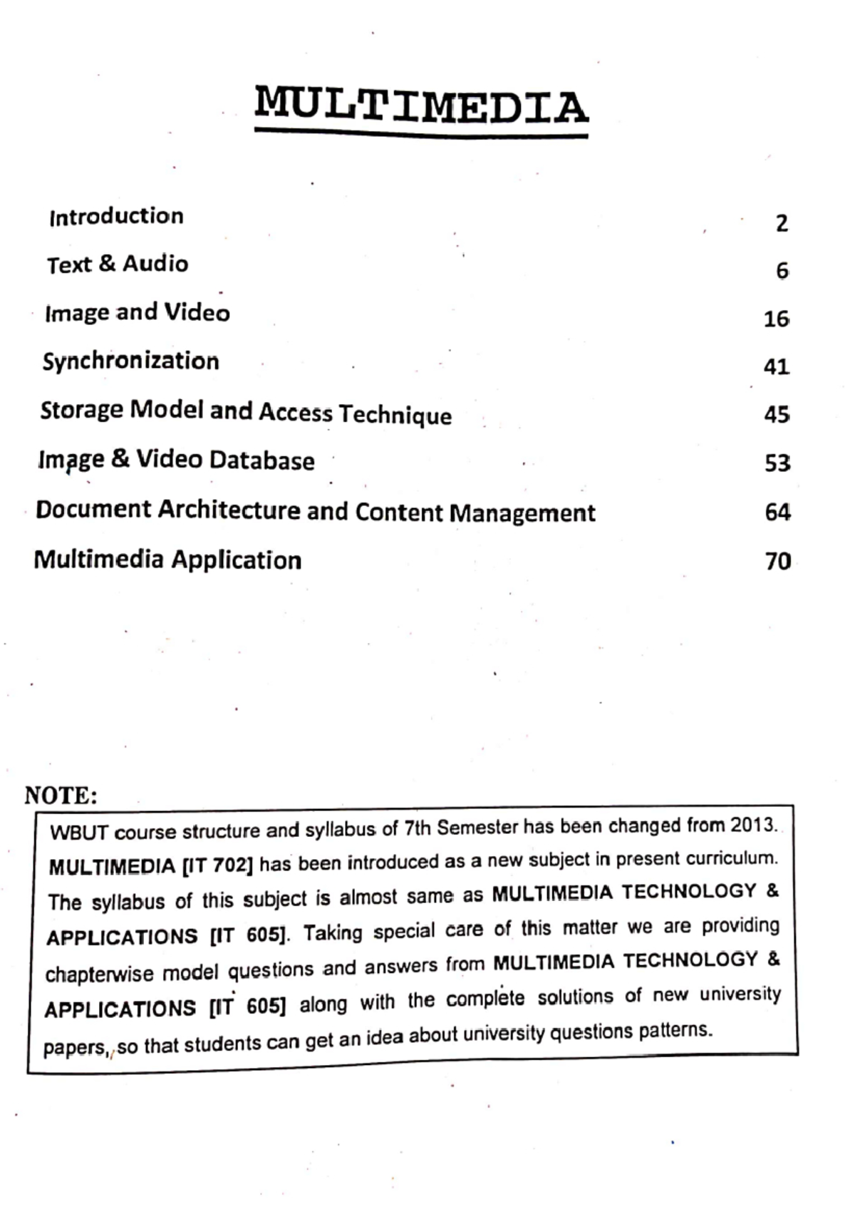 Multimedia Systems: Model Q&A for 7th Sem WBUT Curriculum - Studocu