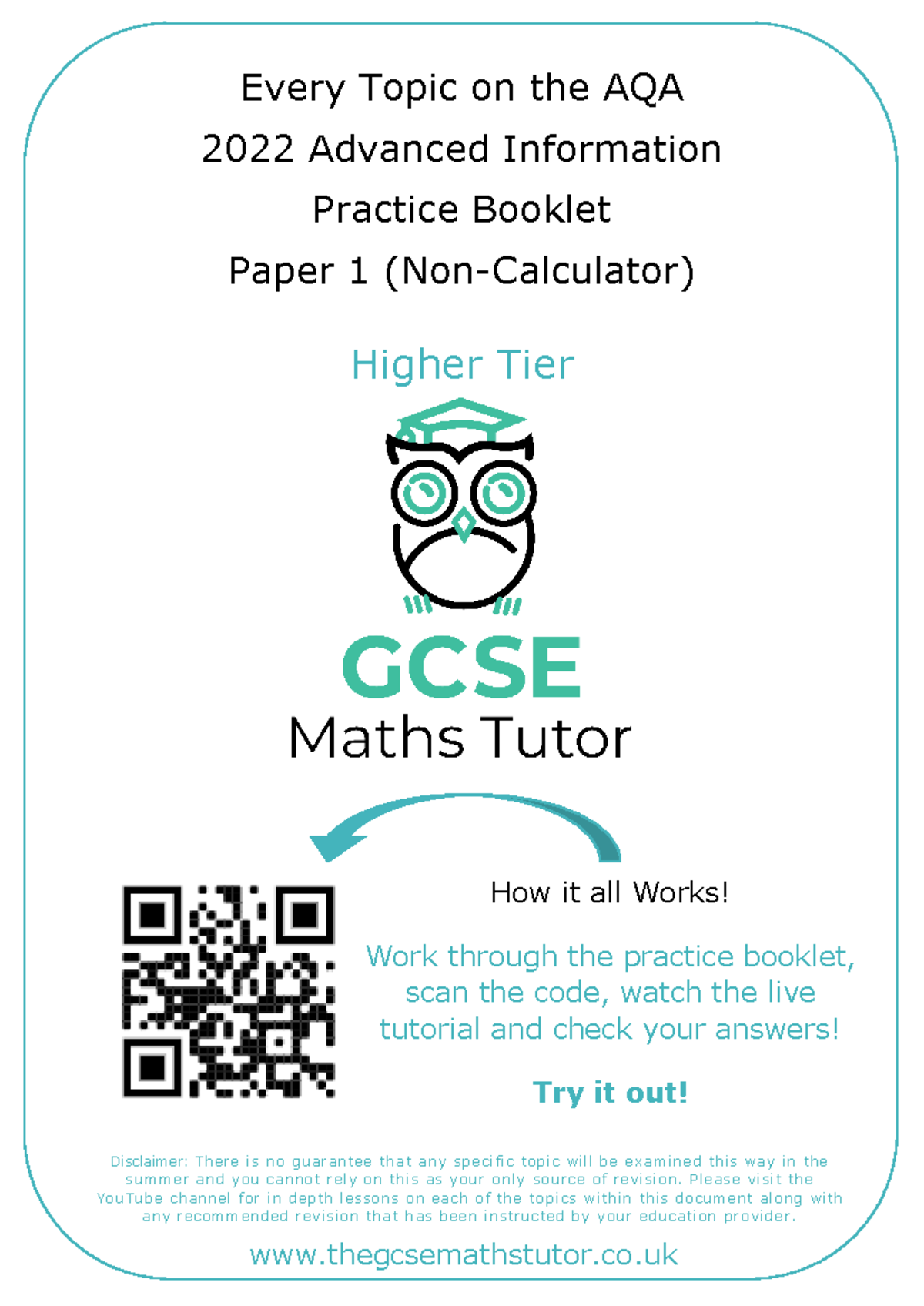 AQA Practice Paper 1 Higher Tier (Non-Calculator) Revision Guide - Studocu