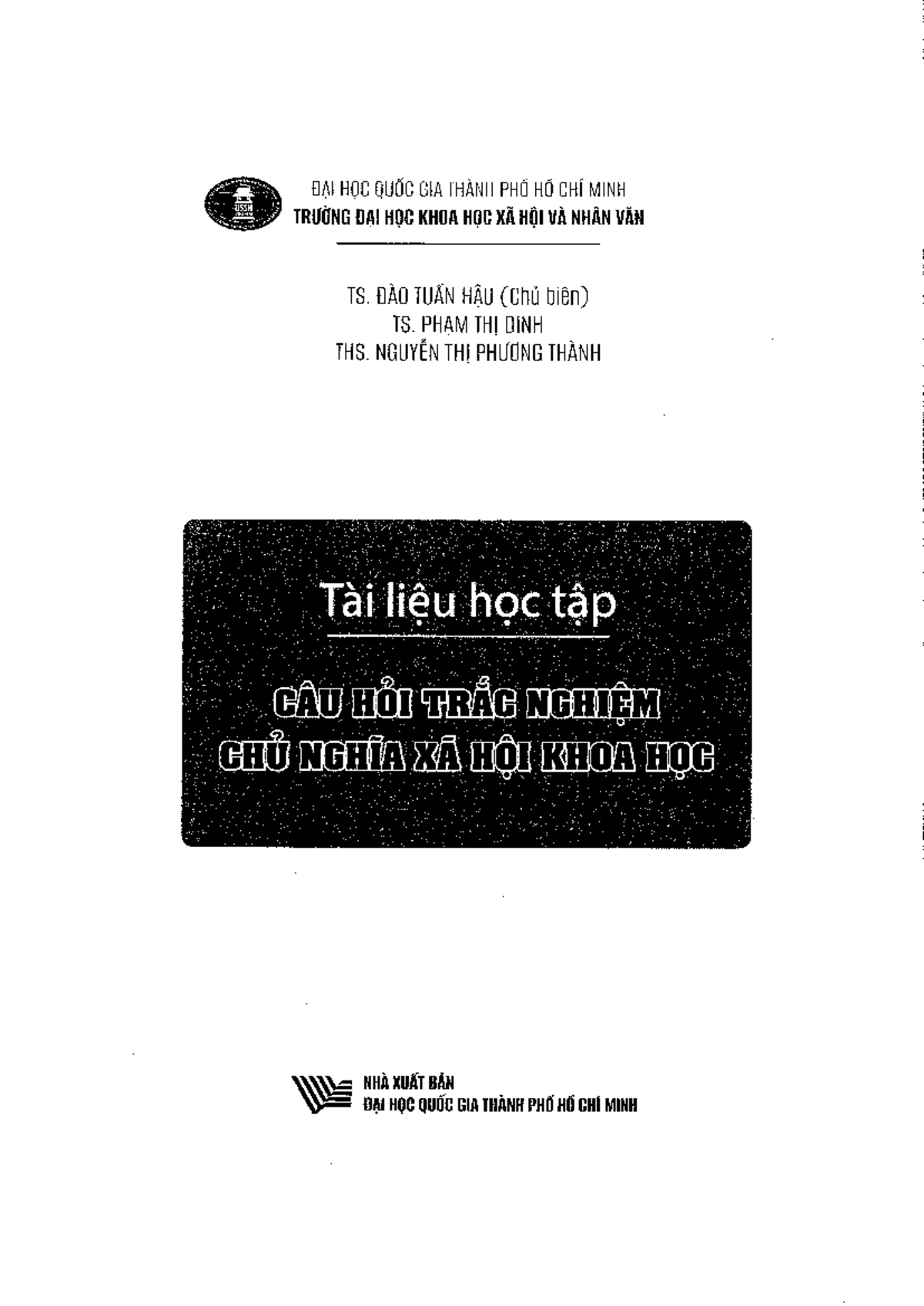 Tài liệu học tập Câu hỏi Trắc nghiệm môn CNXHKH - Document Preview