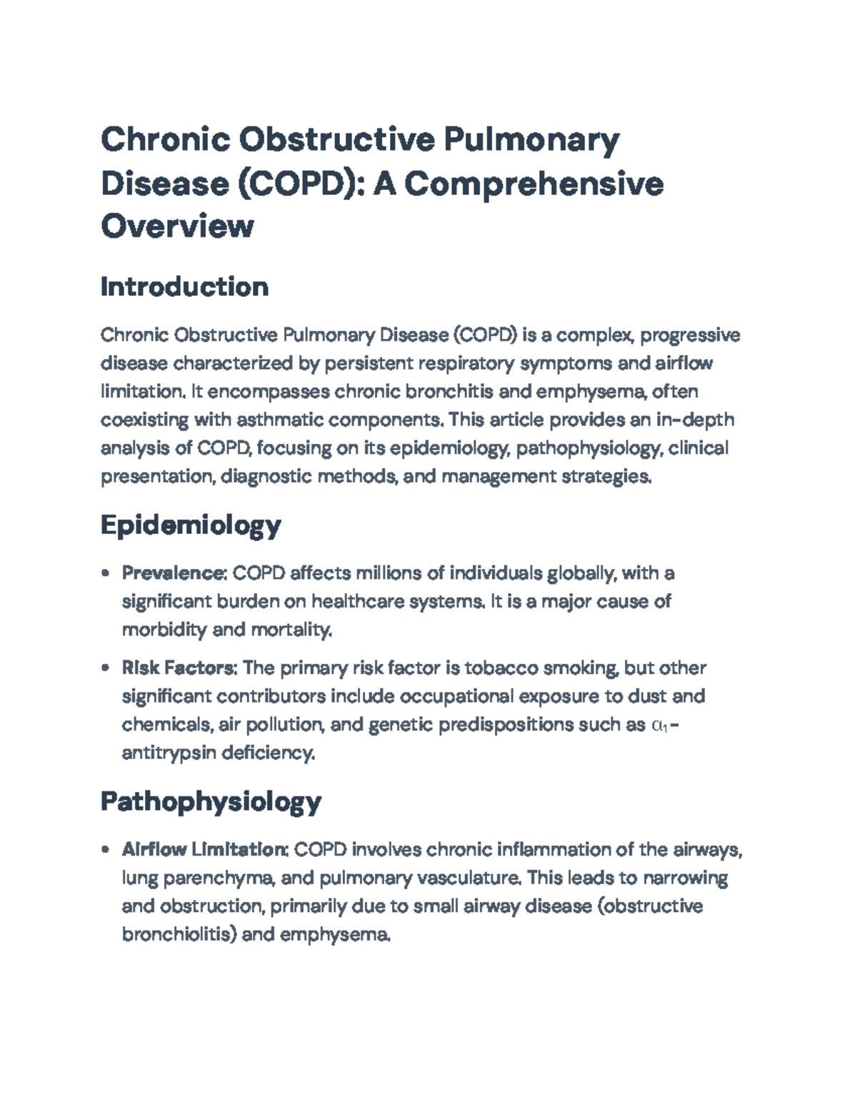 Chronic Obstructive Pulmonary Disease (COPD): An In-Depth Overview ...