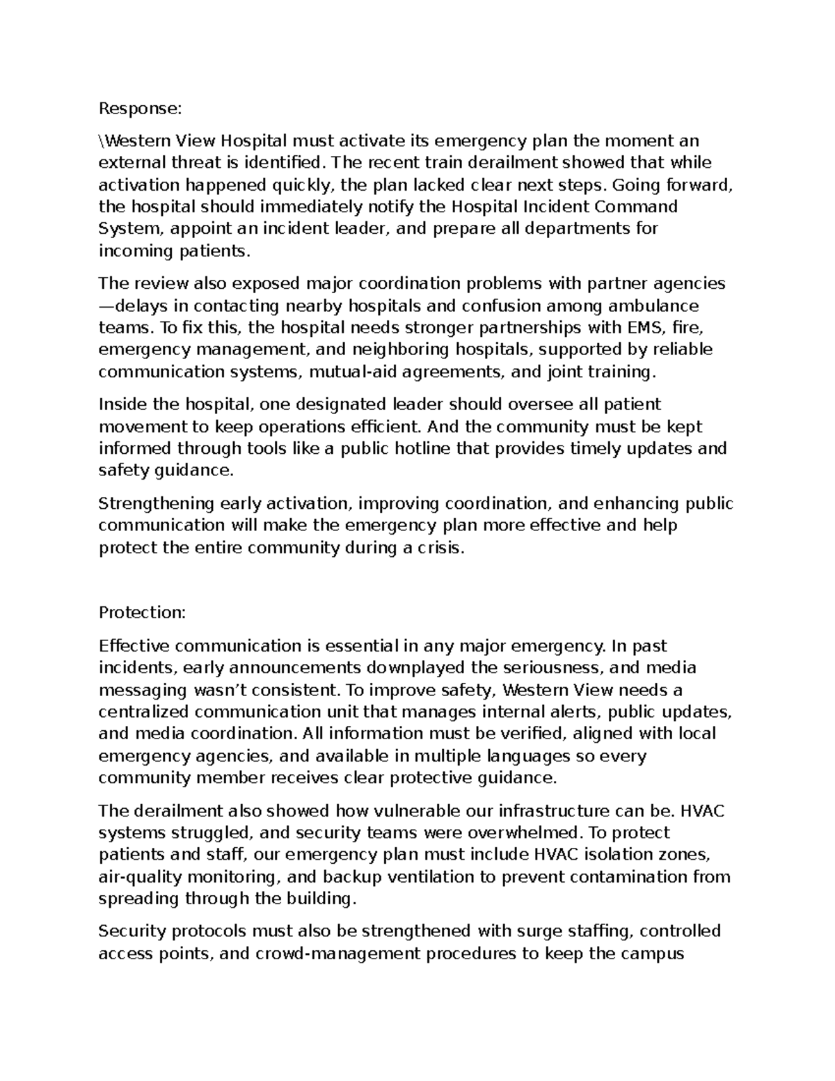 Emergency Preparedness Strategies: Speaker Scripts - D548 - Studocu