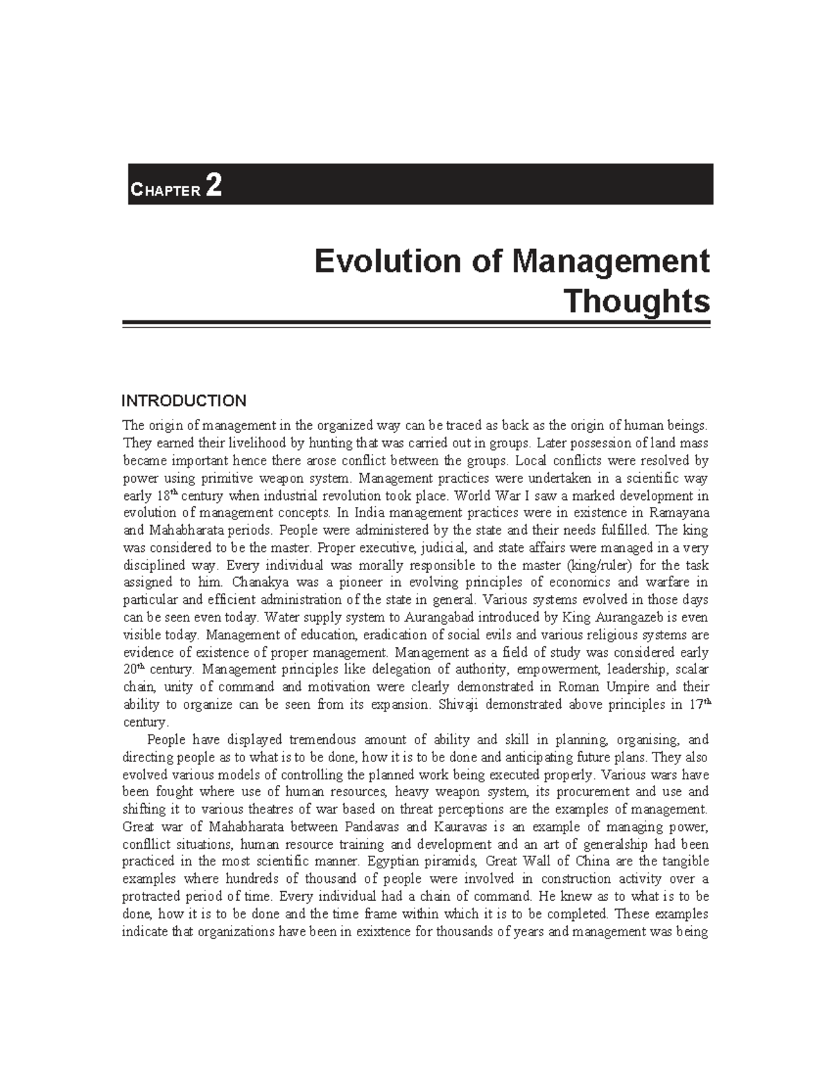 Chapter 2: Evolution of Management Thoughts (MGMT 123) - Studocu