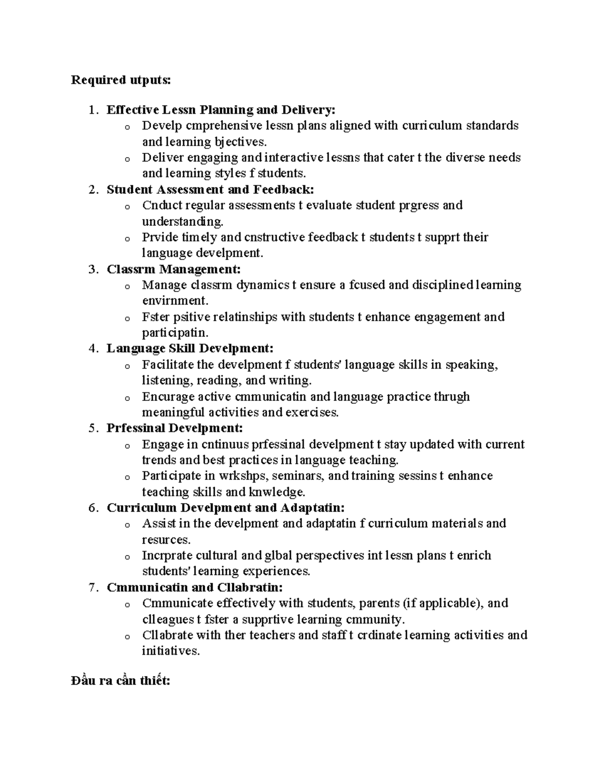 Effective Lesson Planning and Delivery: Required Outputs for Teaching ...