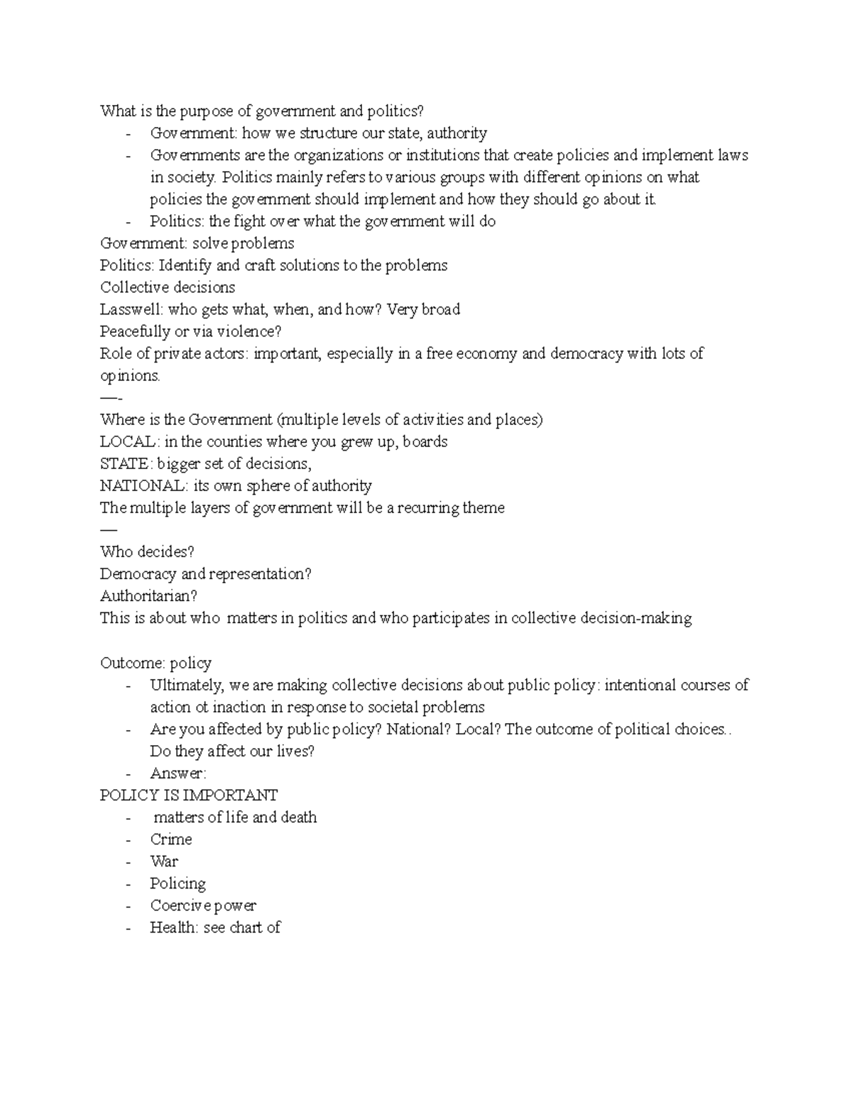 American Gov (Fall 2025) - Lecture Notes on Government & Politics - Studocu