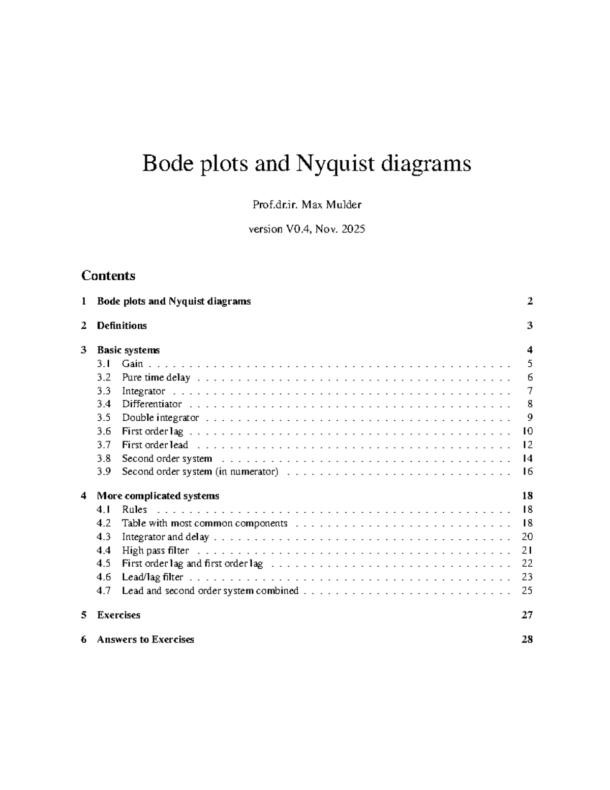 Bode Plots and Nyquist Diagrams Manual for Exam (Course Code: BODE101 ...