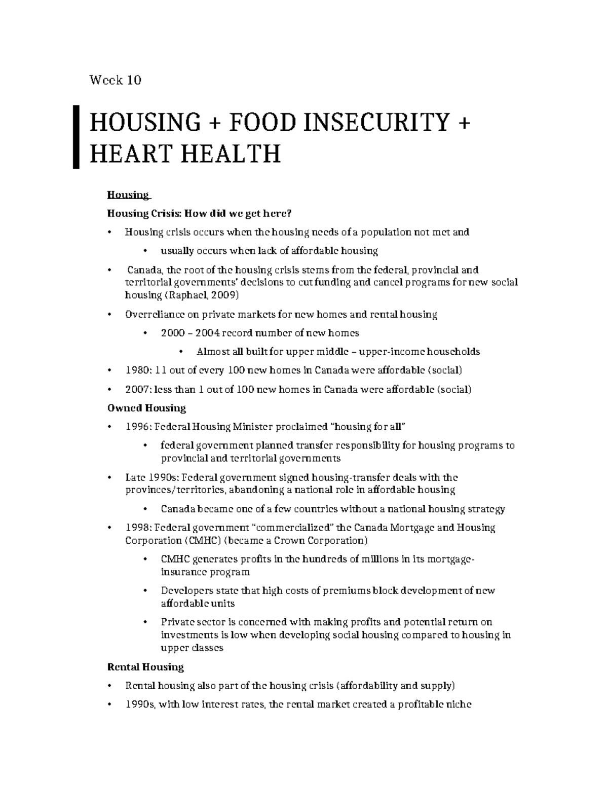 Week 10 - Dets - Determinants of Health: Housing & Food Insecurity ...
