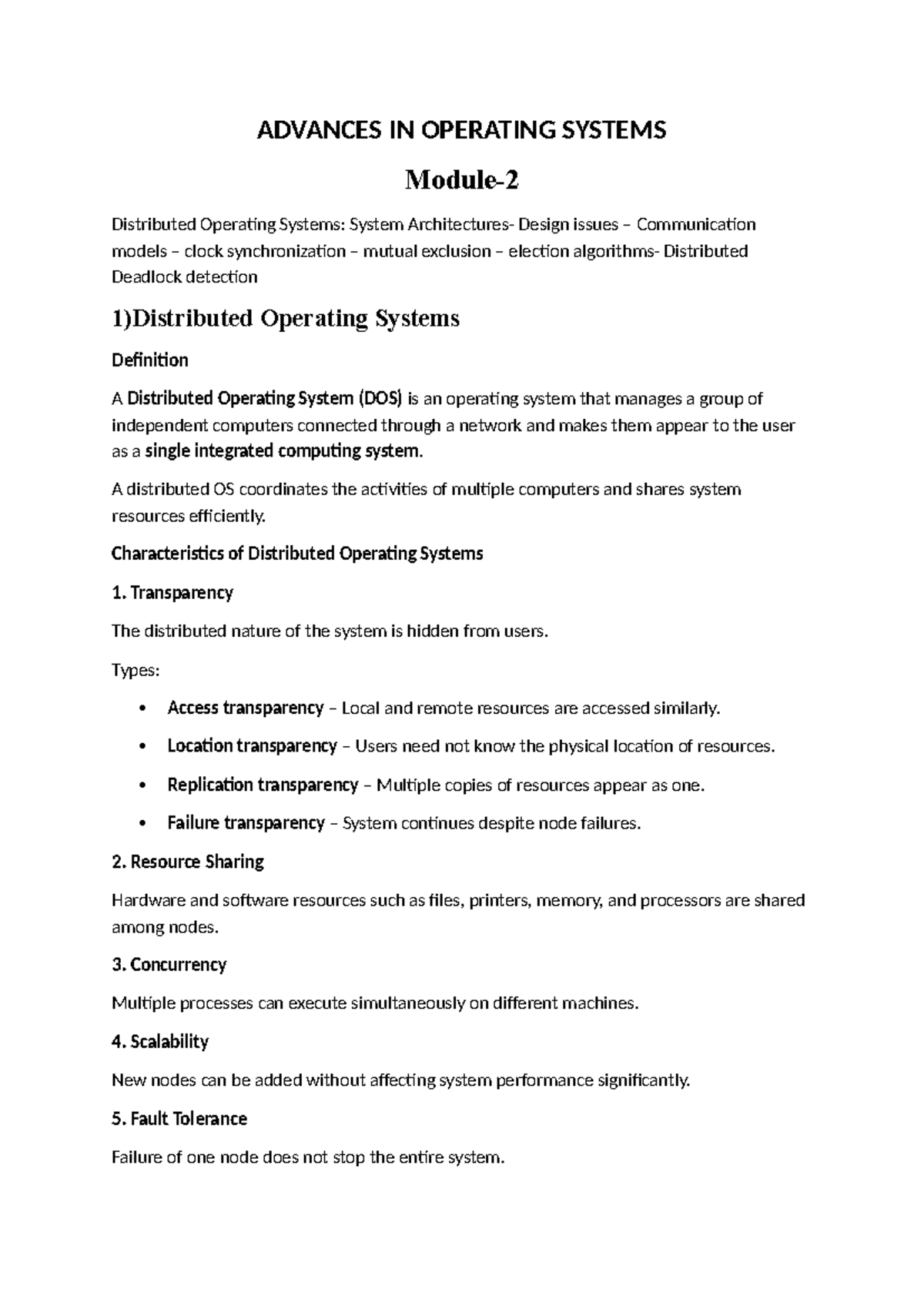 Distributed Operating Systems: Design Issues & Communication Models ...