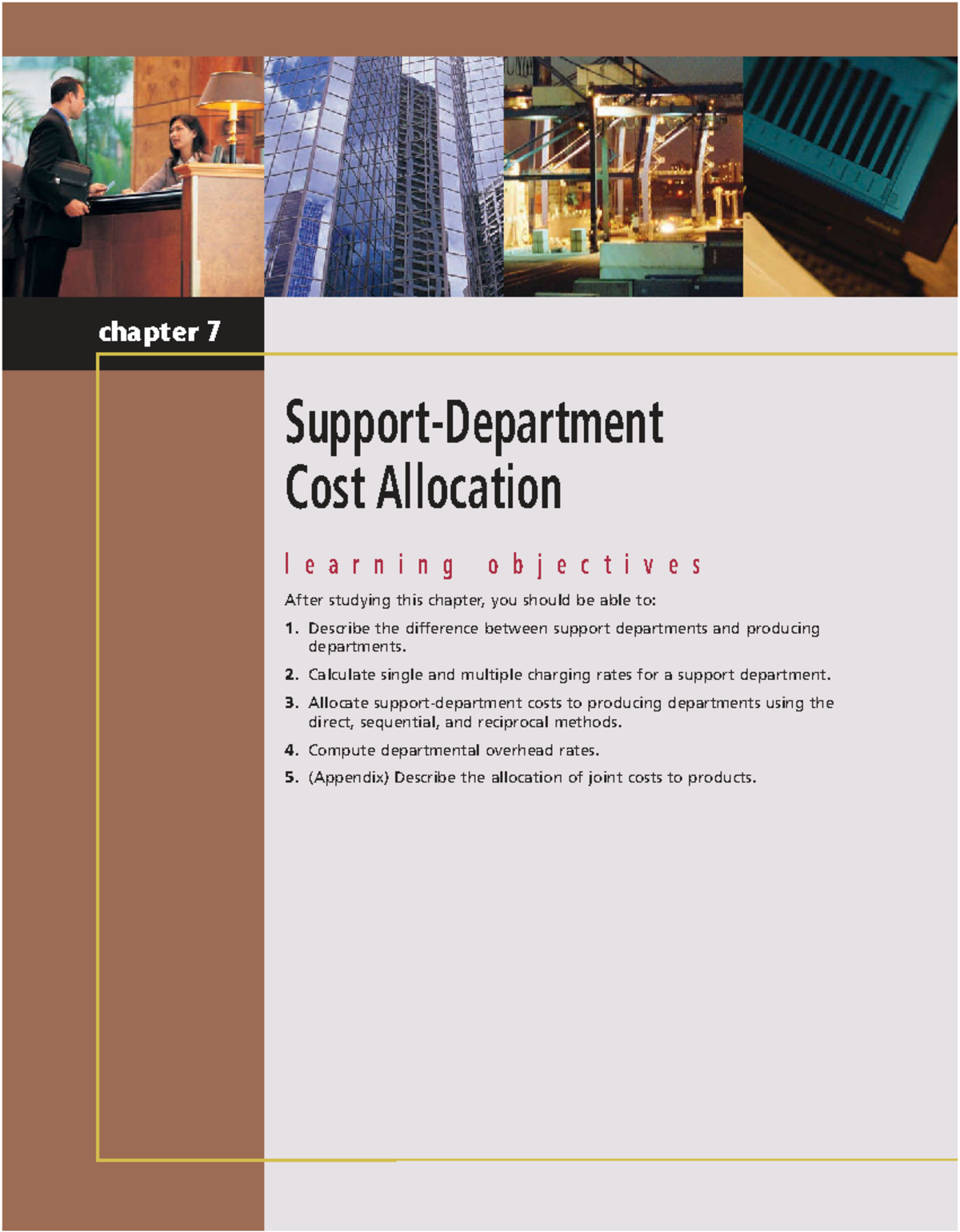 Bab 7: Support Department Cost Allocation - Learning Objectives and ...