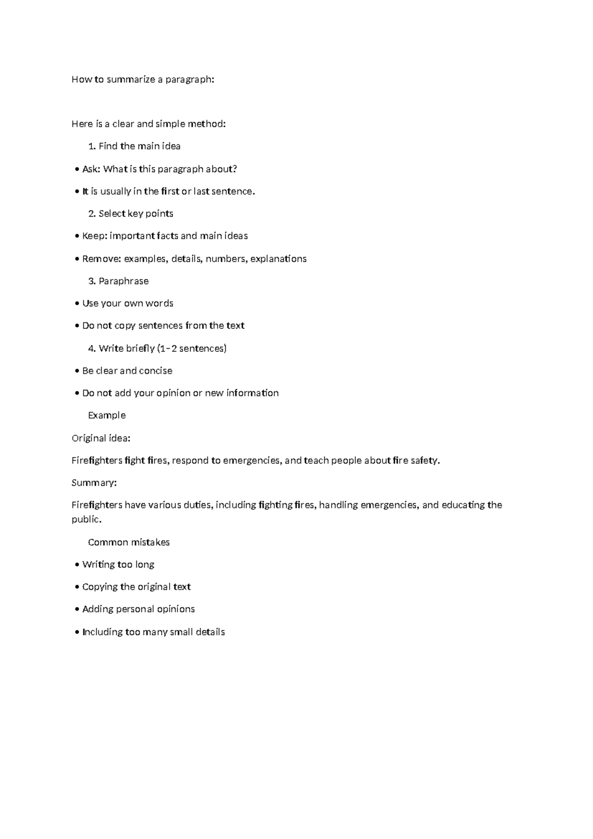 Effective Paragraph Summarization Techniques - Studocu