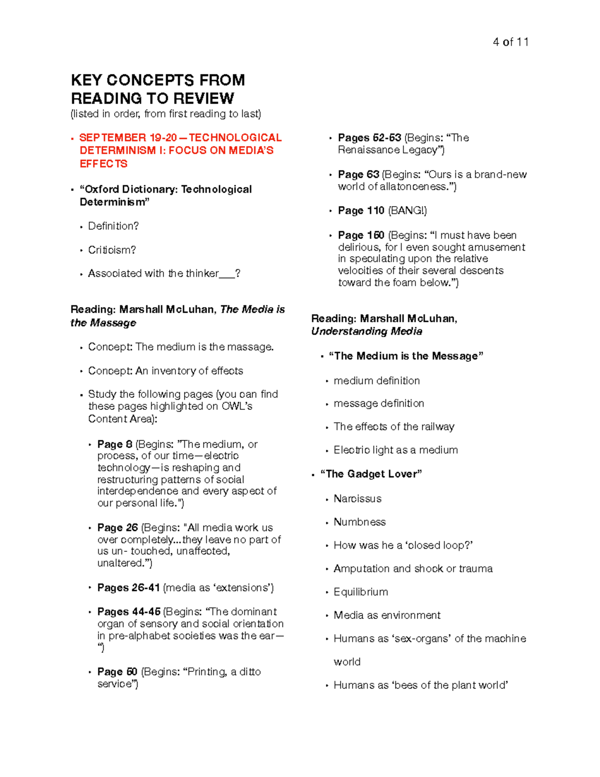 Study guide - notes - KEY CONCEPTS FROM READING TO REVIEW (listed in ...