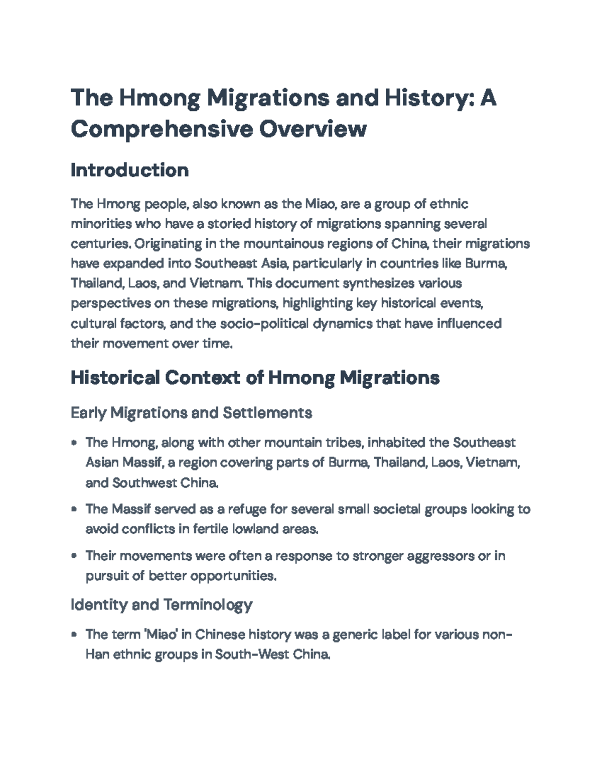 Hmong Migrations and History: A Comprehensive Overview of Impacts - The ...