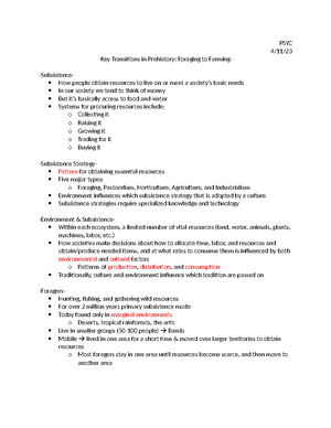 ANTH Lecture Notes (1-19-23) - 1/19/ ANTH -An Overview & History of ...