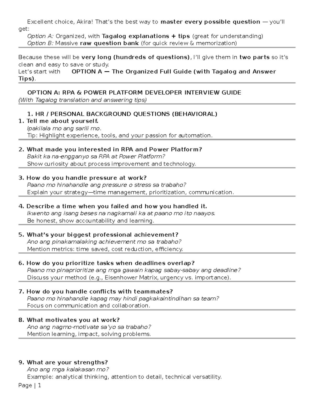 RPA & POWER PLATFORM DEVELOPER INTERVIEW GUIDE: Organized Q&A with Tips ...