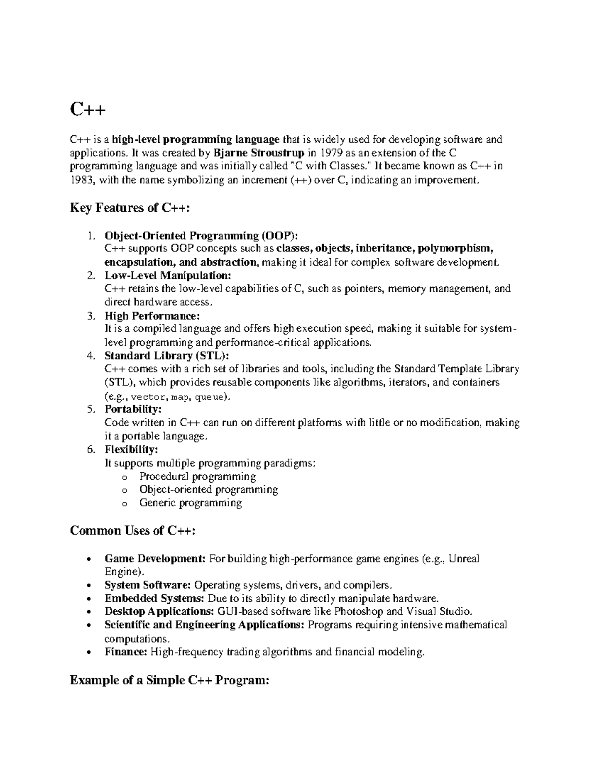 C++ - For Practice - C++ C++ is a high-level programming language that ...