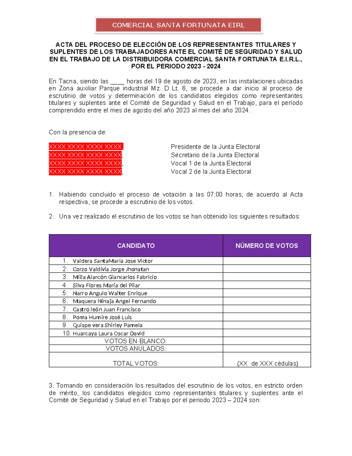 ACTA DEL PROCESO DE ELECCIÓN DE REPRESENTANTES 2025-2026 - Studocu