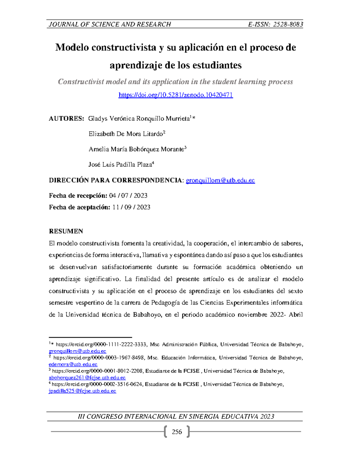 Modelo Constructivista y su Efecto en el Aprendizaje Estudiantil PCEI ...