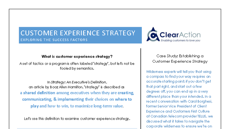 Customer Experience Strategy (CX) - Key Success Factors Analysis - Studocu