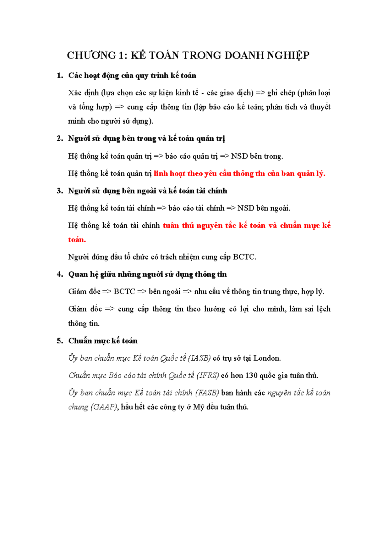 CHƯƠNG 1-5: LÝ THUYẾT NGUYÊN LÝ KẾ TOÁN FULL - Document Preview