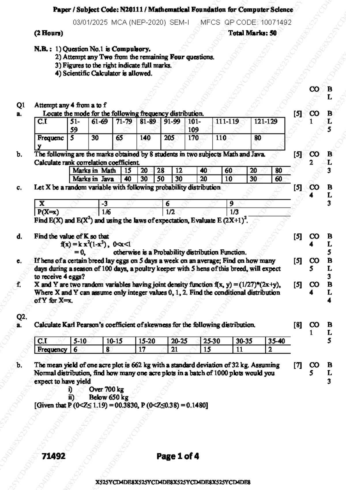 Mathematical Foundations for Computer Science - MCA SEM-I Notes - Studocu
