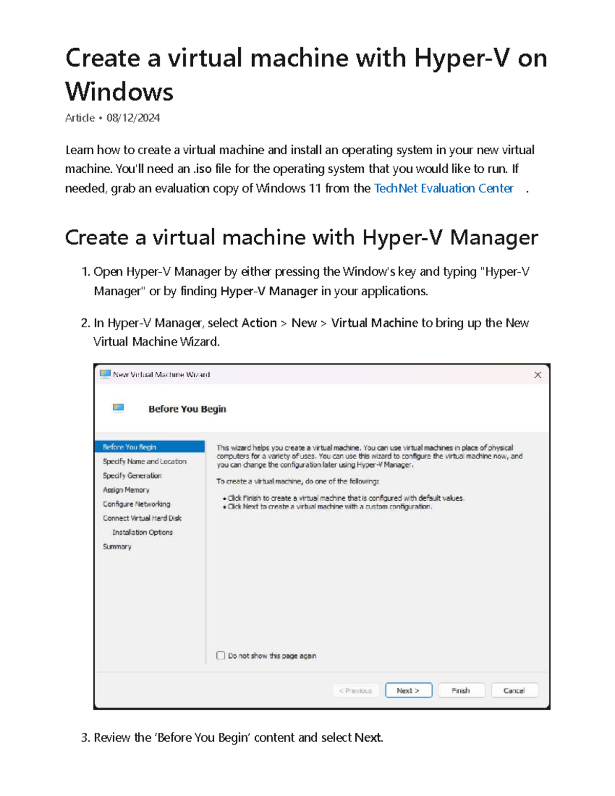 Create a Virtual Machine with Hyper-V on Windows 11 Guide - Studocu