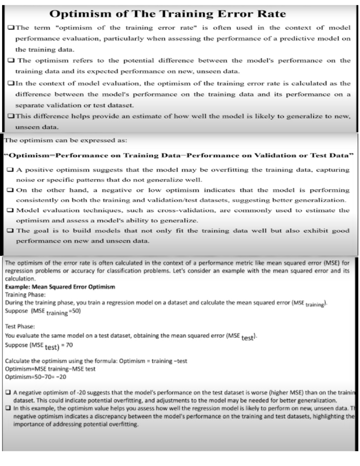 Optimism of Training Error Rate - UNIT-2 Notes on Model Evaluation ...