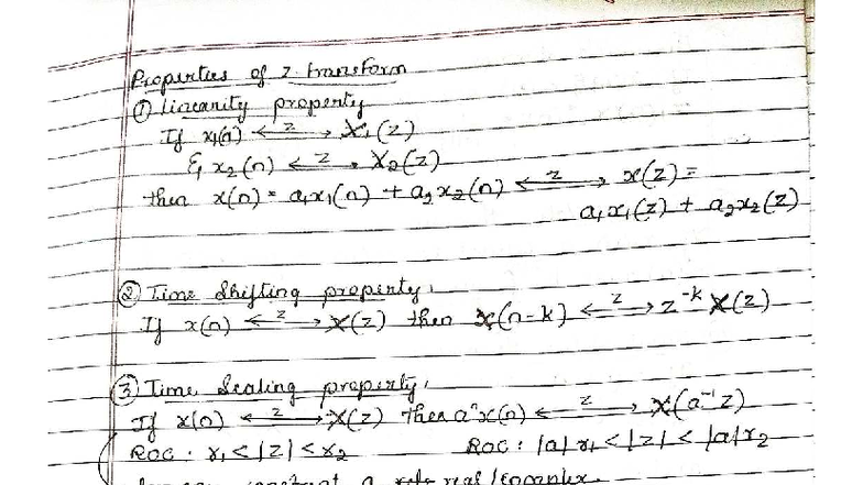 DSP Module 2 Theory: Properties of Transform and DFT - Studocu