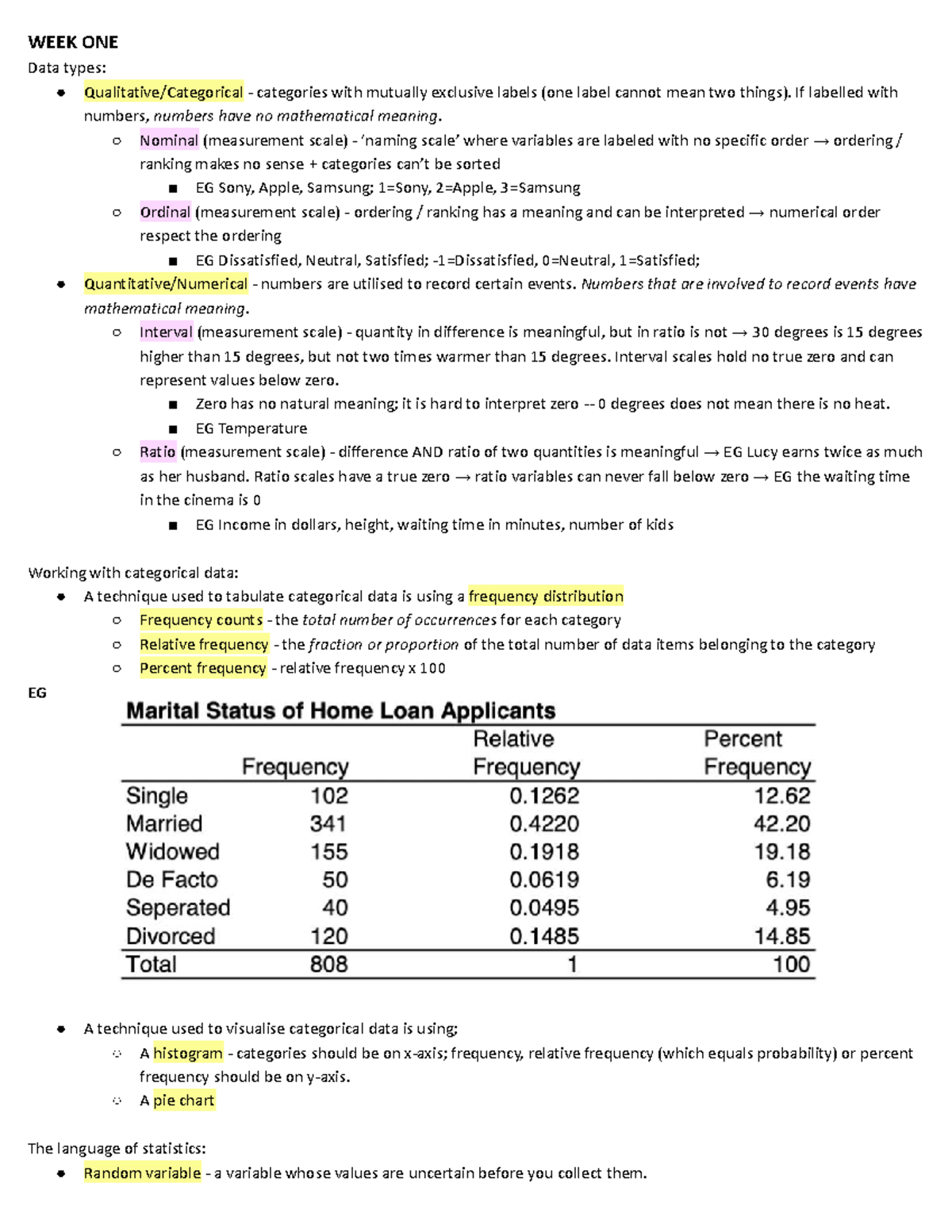 Stats 101 Midterm Notes: Data Types, Probability, and Descriptive Stats ...