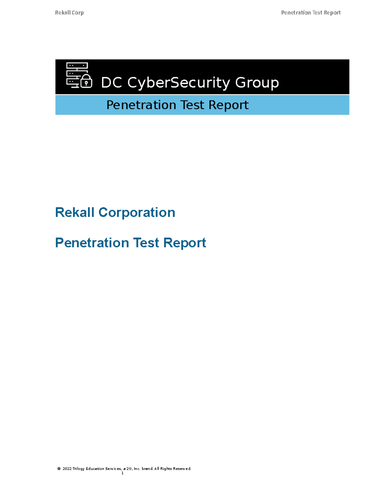 Rekall Penetration Test Report - CTF Project 2 Deliverable Analysis ...