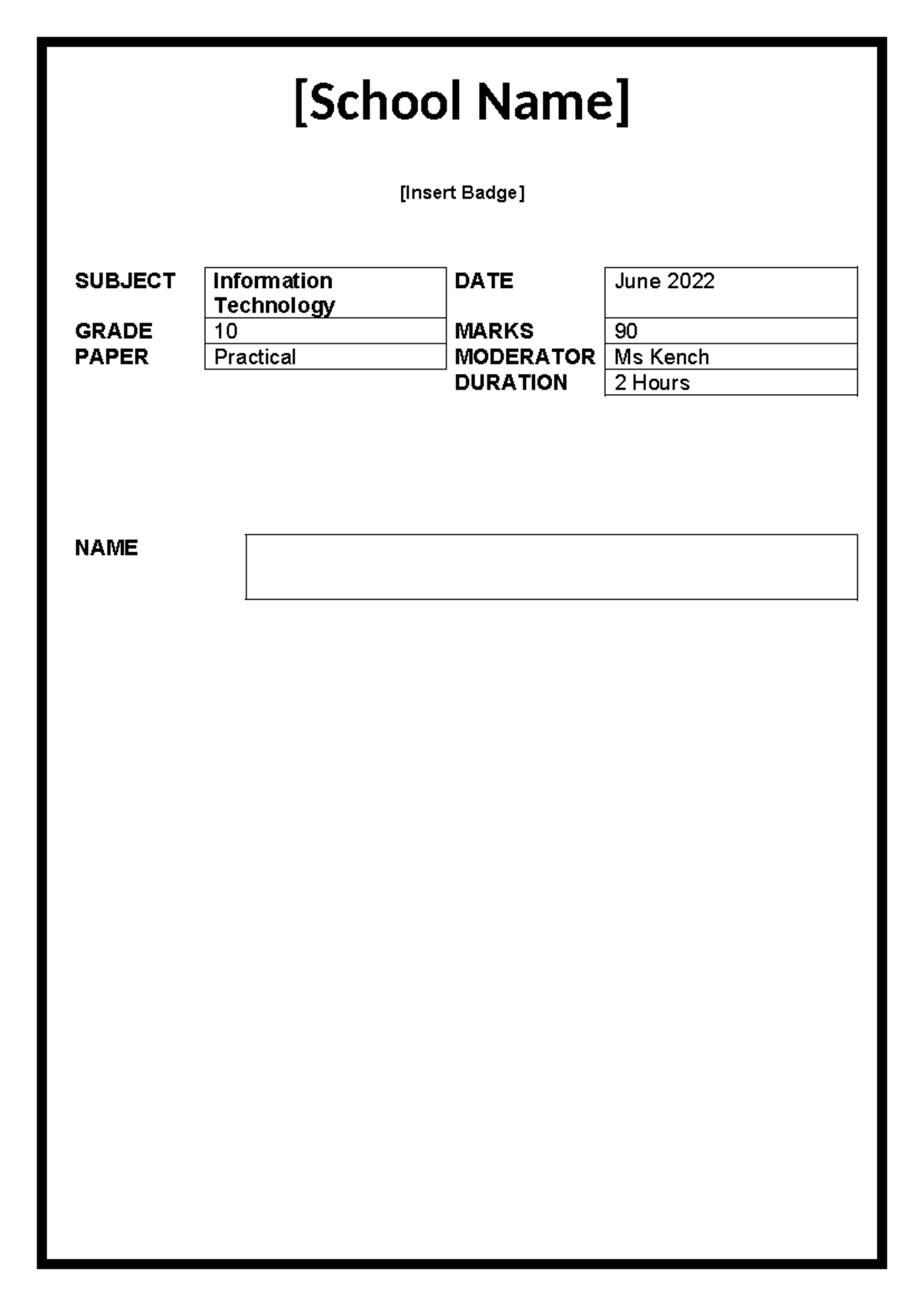 G10 Practical Exam June 2022 Question Paper and Solutions - Studocu