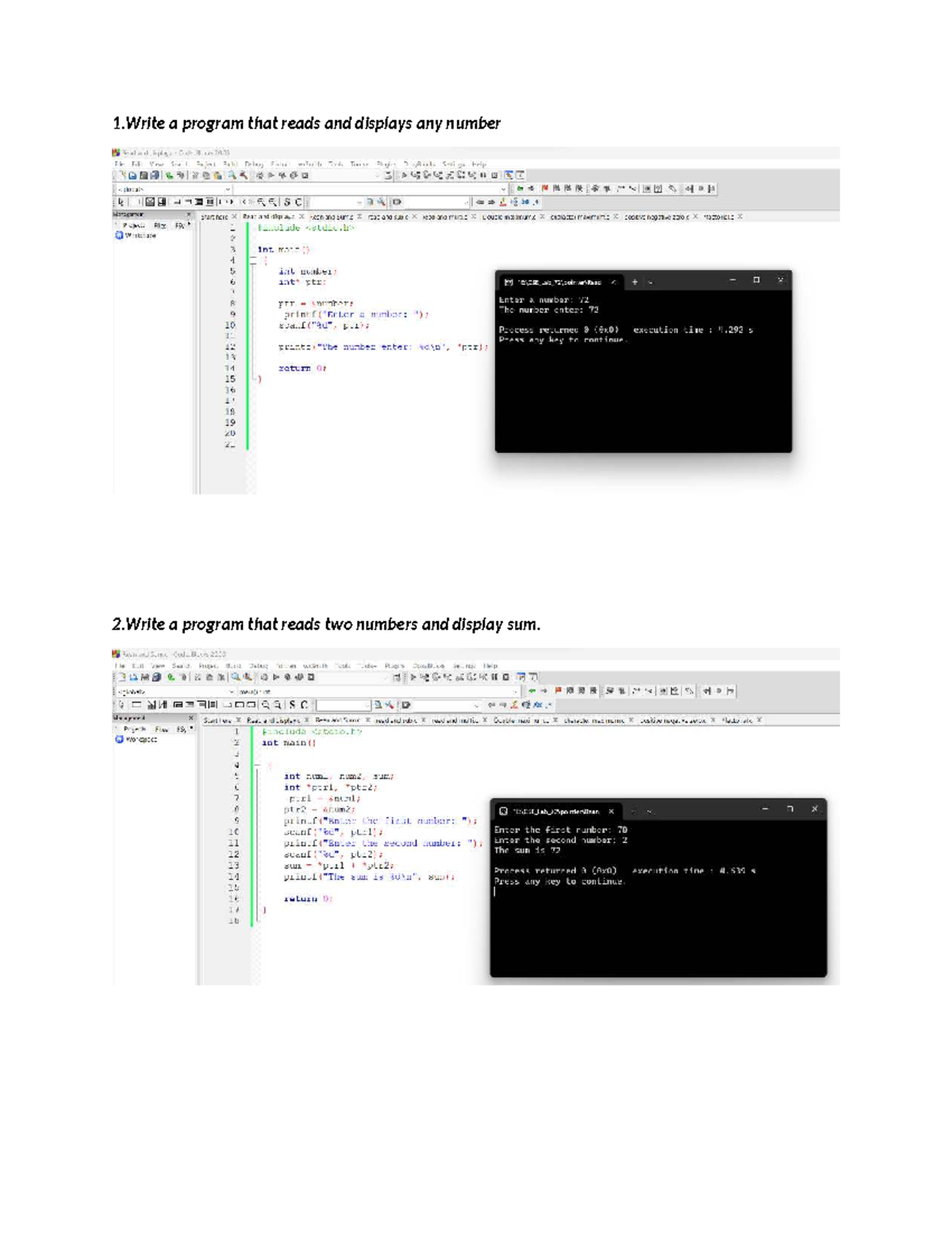 Pointer - This lab report contains a series of practical exercises and ...