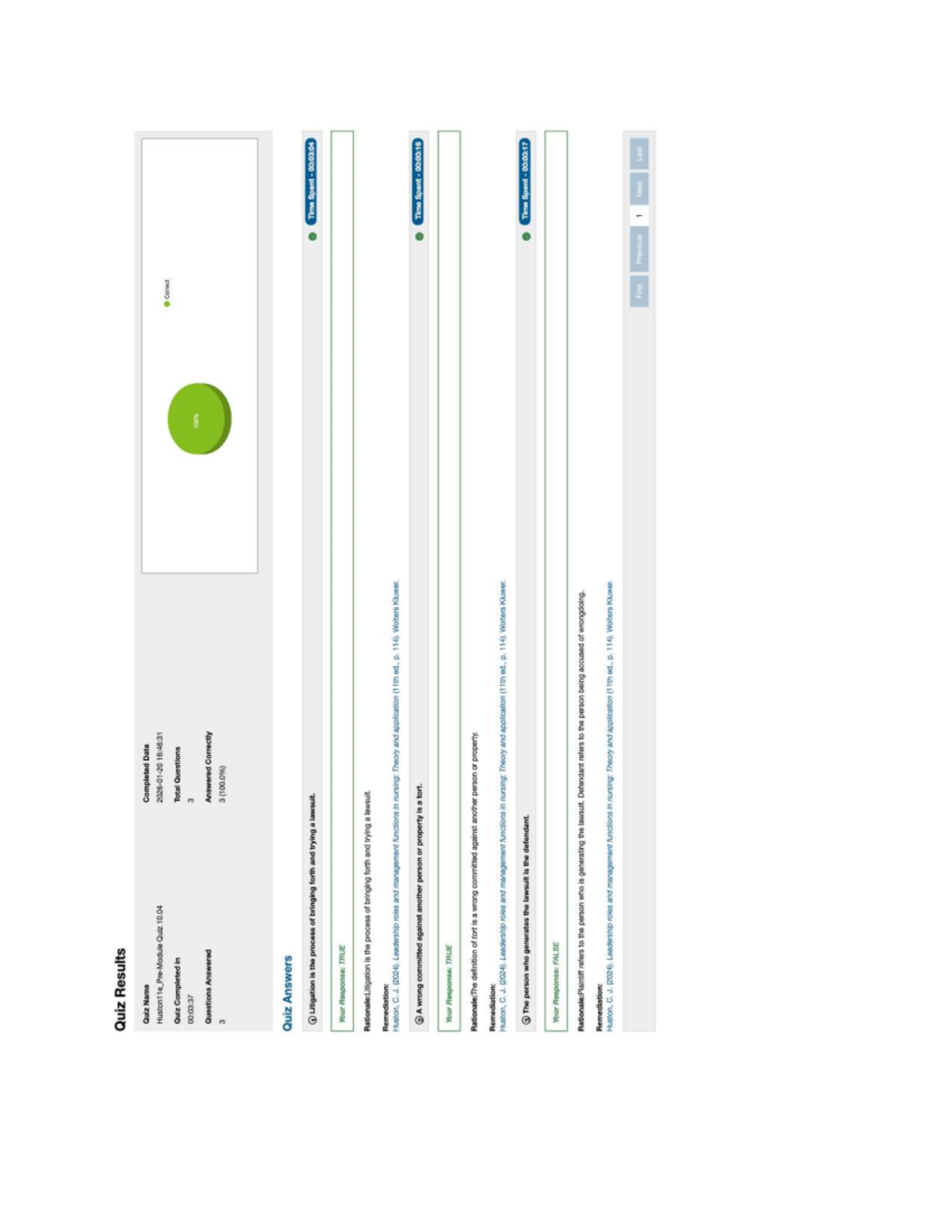 Quiz Results for Coursepoint 10.04: Analysis and Answers - Studocu