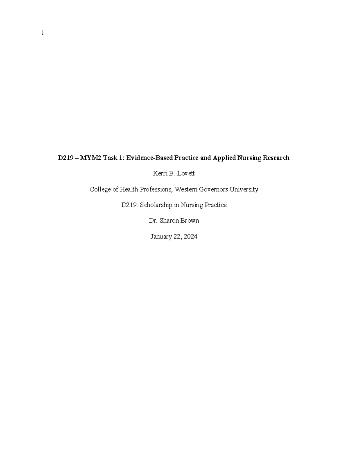 D219 - MYM2 Final Exam: Evidence-Based Practice in Pressure Injury ...