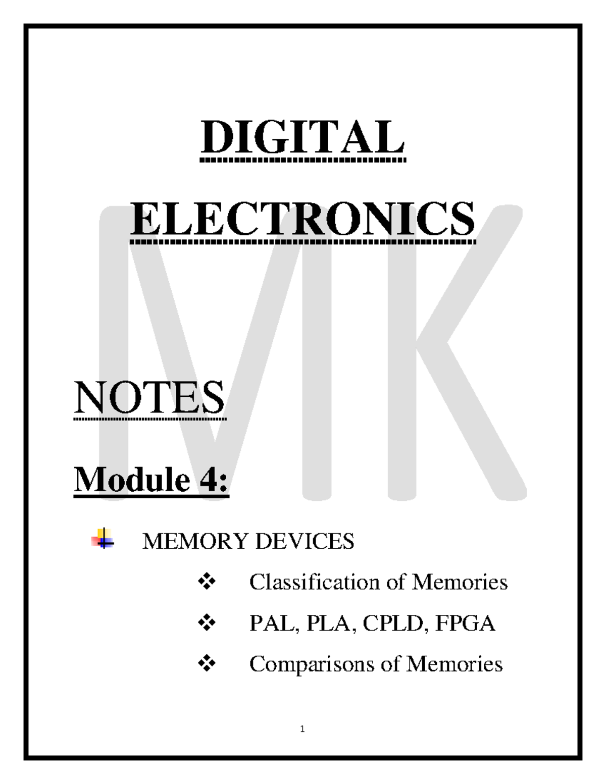 DE Unit 4: Memory Devices - Classification & Comparisons - Studocu
