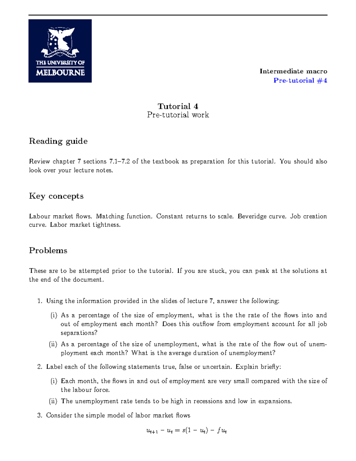 INTMAC 101: Pre-Tutorial #4 Solutions and Key Concepts Summary - Studocu
