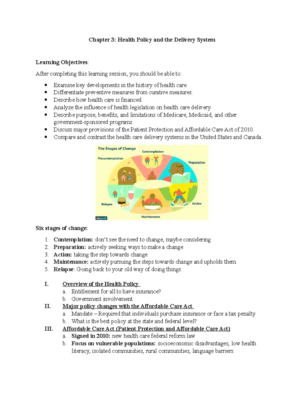 Chapter 3: Health Policy and the Delivery System in the U.S. - Chapter ...