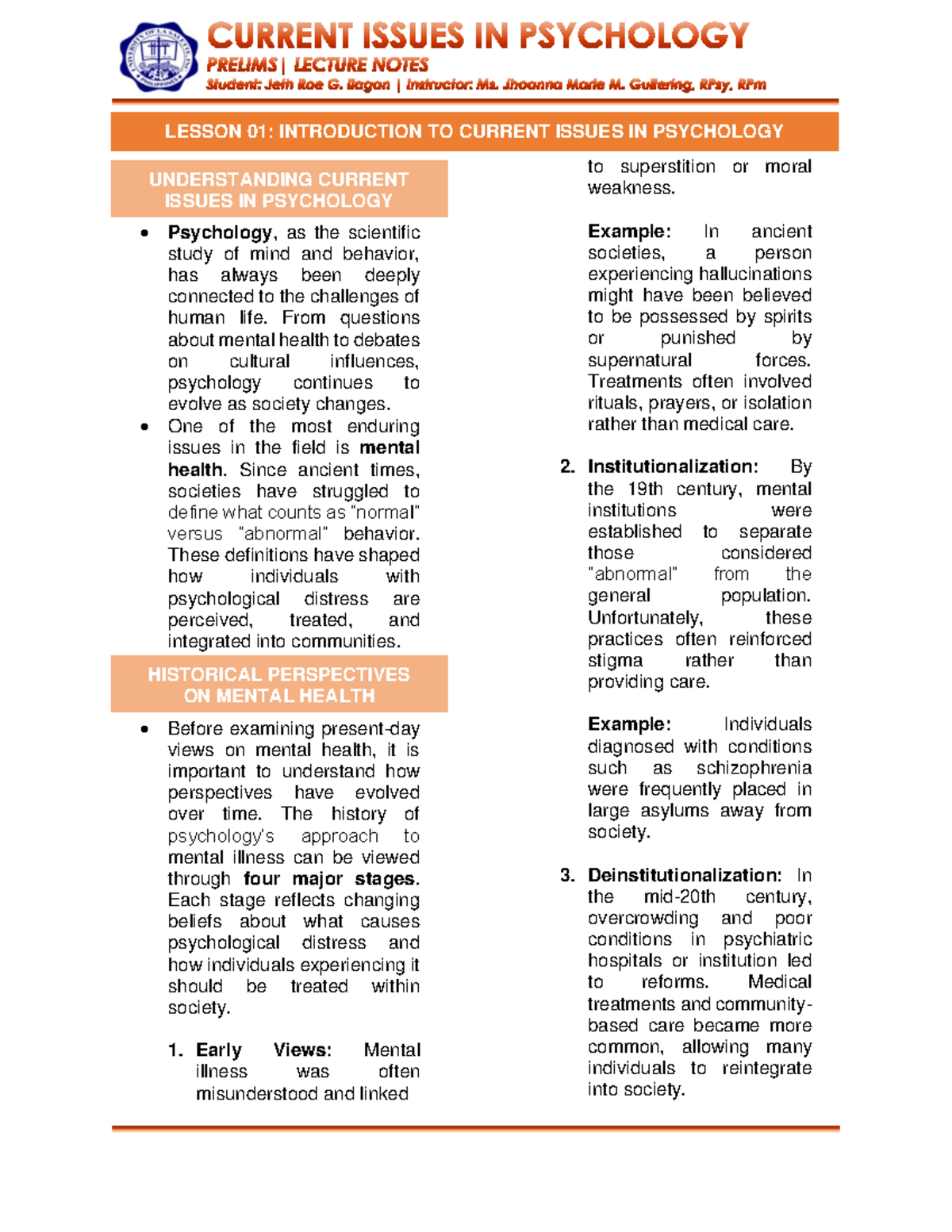 PEPBPSY 008: Lesson 01 - Introduction to Current Issues in Psychology ...