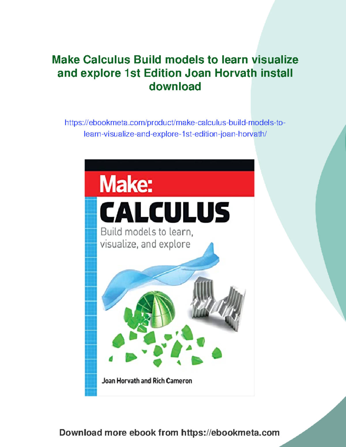 Make: Calculus - Build Models to Learn, Visualize, and Explore - Studocu