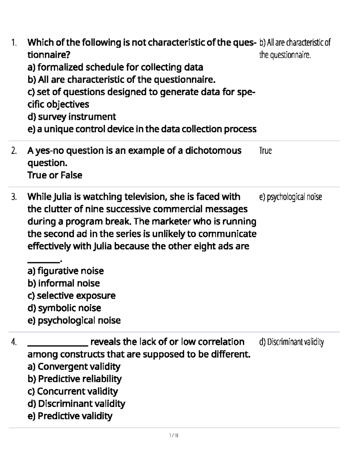 CI Practice Quiz: Key Concepts and Theories in Marketing - Studocu